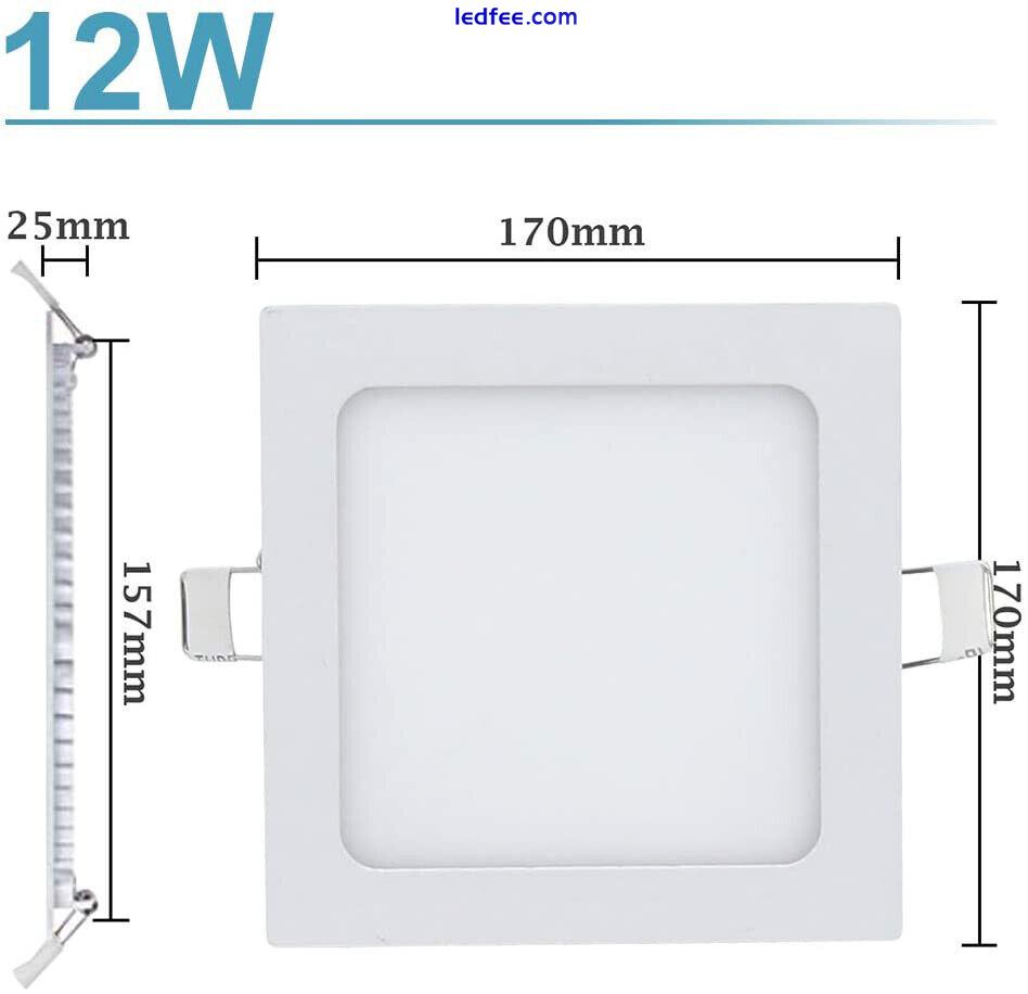 12W LED SQUARE Recessed Ceiling Flat Panel Down Light Ultra Slim Cool White170MM 0 