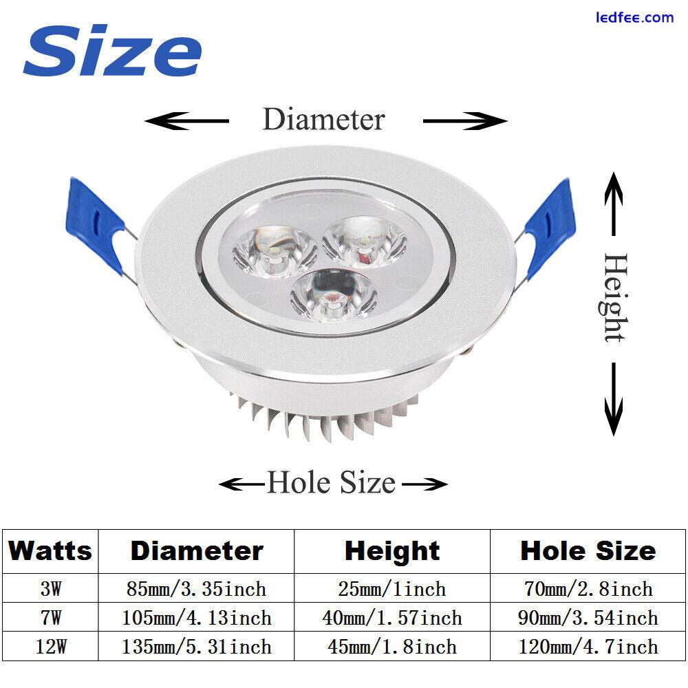 3W 7W 12W LED Ceiling Lamp Downlight Recessed Spotlight AC85-265V Home Lighting 4 