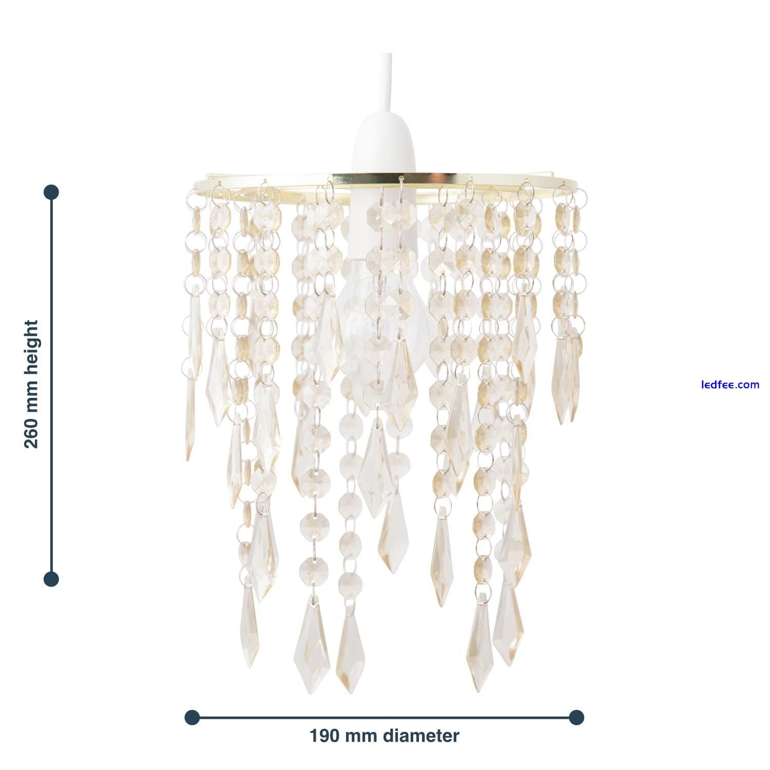 Modern Ceiling Lightshade Pendant Shade Gold with Amber Acrylic Jewels 3 