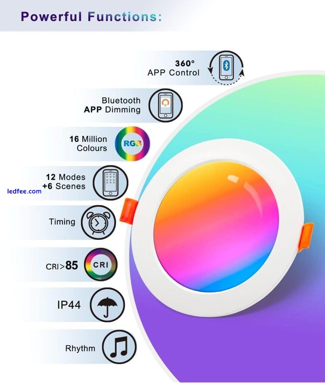 DUSKTEC RGB LED Downlights Ceiling 10W, Colour Changing Spot Lights Dimmable 95- 1 