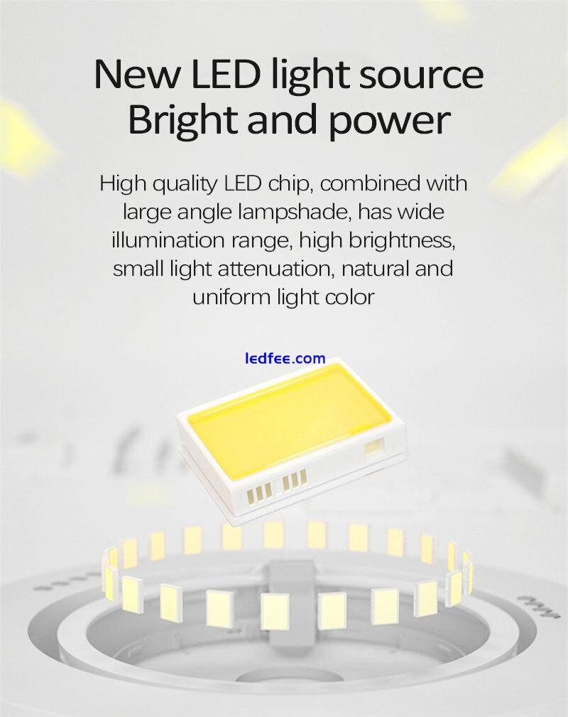 E27 LED Bulb Super Bright Foldable Garage Light Fan Blade Ceiling Light White 5 