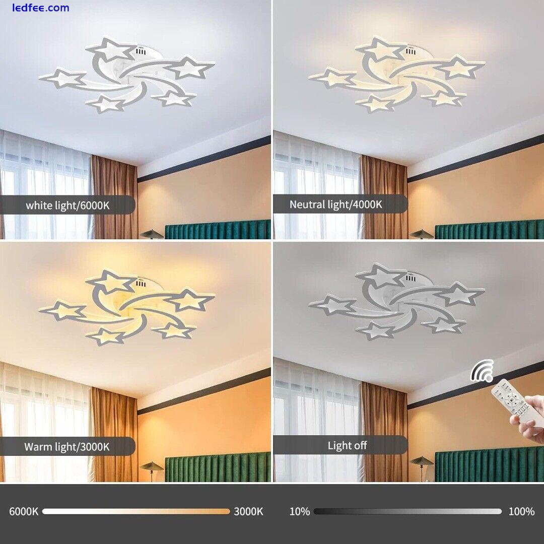 Modern LED Ceiling Light Dimmable Remote Control 5 Star Shape Design Chandelier 2 