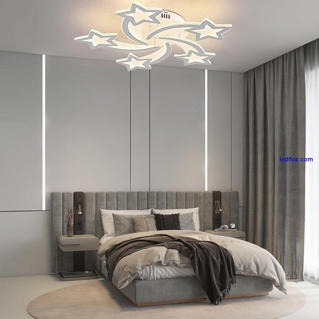 Modern LED Ceiling Light Dimmable Remote Control 5 Star Shape Design Chandelier 1 