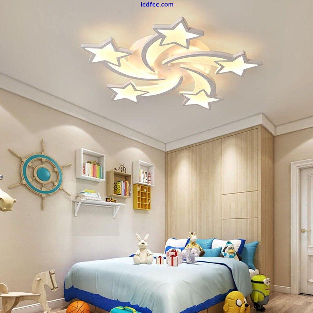 Modern LED Ceiling Light Dimmable Remote Control 5 Star Shape Design Chandelier 0 