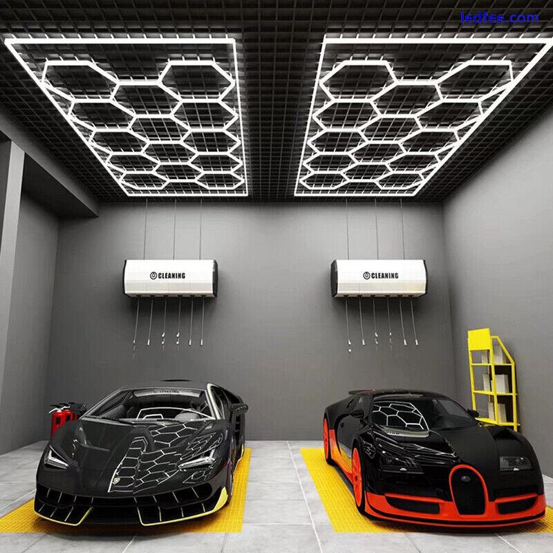 Hexagon LED Lighting Car Detail Garage Workshop Retail Light Honeycomb Hex Barbe 1 