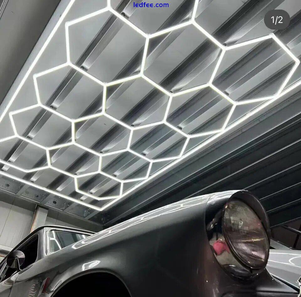 Hexagon LED Lighting Car Detail Garage Workshop Retail Light Honeycomb Hex Barbe 3 