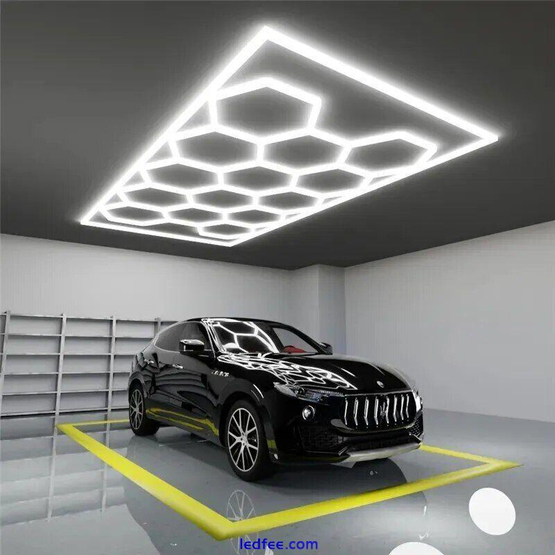 Hexagon LED Lighting Car Detail Garage Workshop Retail Light Honeycomb Hex Barbe 0 