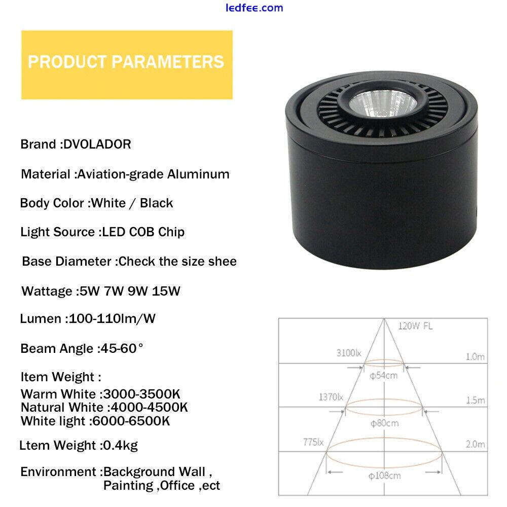 3W 5W 7W 9W 12W Surface Mounted COB LED Ceiling Down Spot Light Adjustable SPS 5 