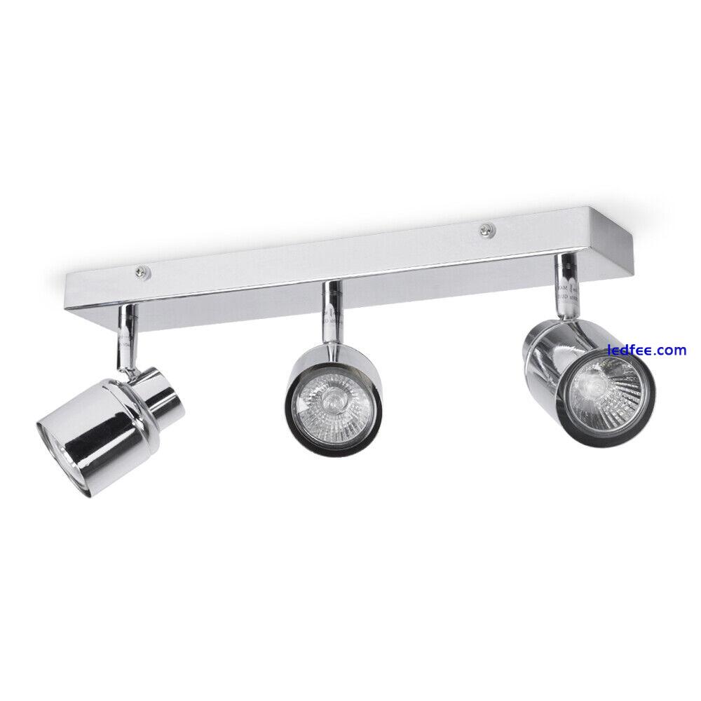 3 Way Chrome Ceiling Spotlight Fitting Adjustable Straight Bar Bathroom Lighting 1 
