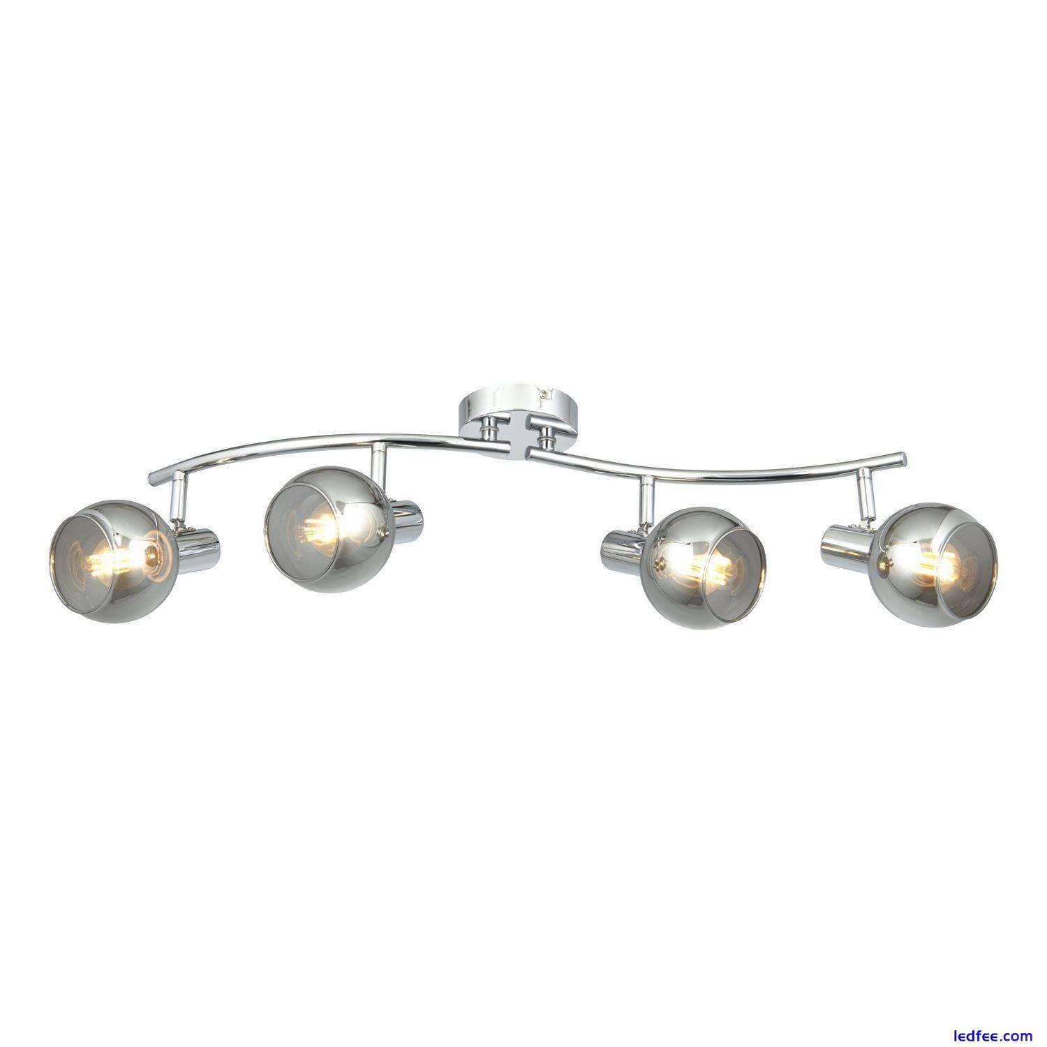 Set of 2 Chrome 4 Way Ceiling Spotlight Modern Kitchen Living Spot Lighting 0 