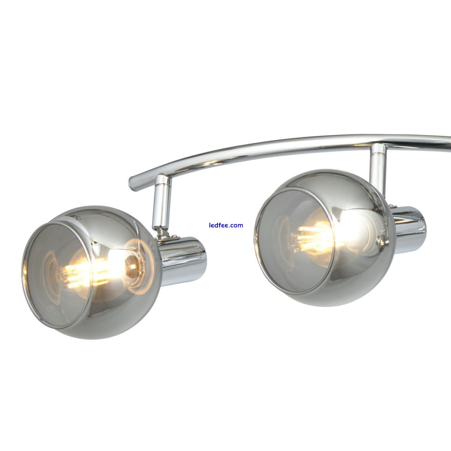 Set of 2 Chrome 4 Way Ceiling Spotlight Modern Kitchen Living Spot Lighting 1 