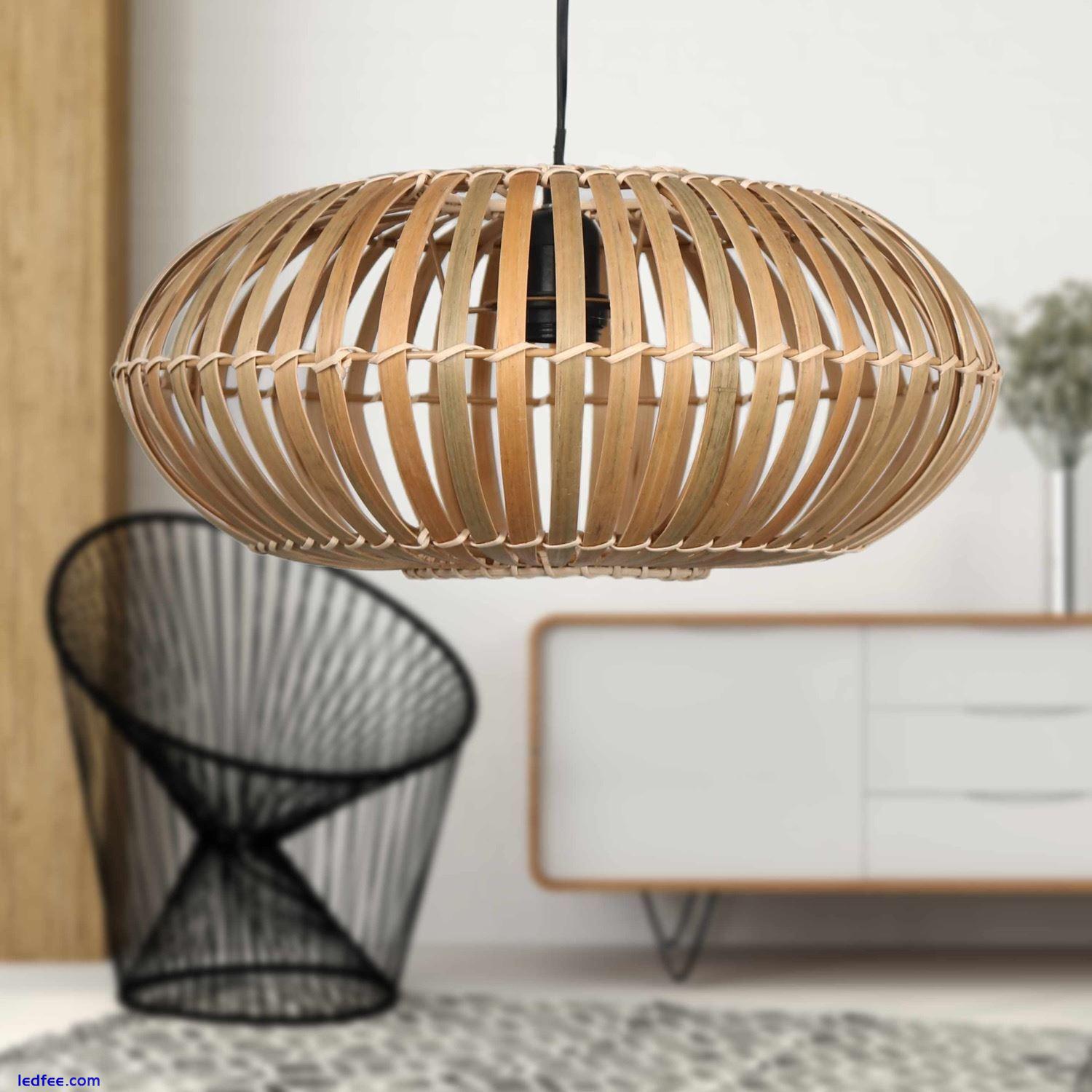 Natural Bamboo Wicker Ceiling Light Shade Pendant Lampshade Easy Fit Scandi Boho 1 