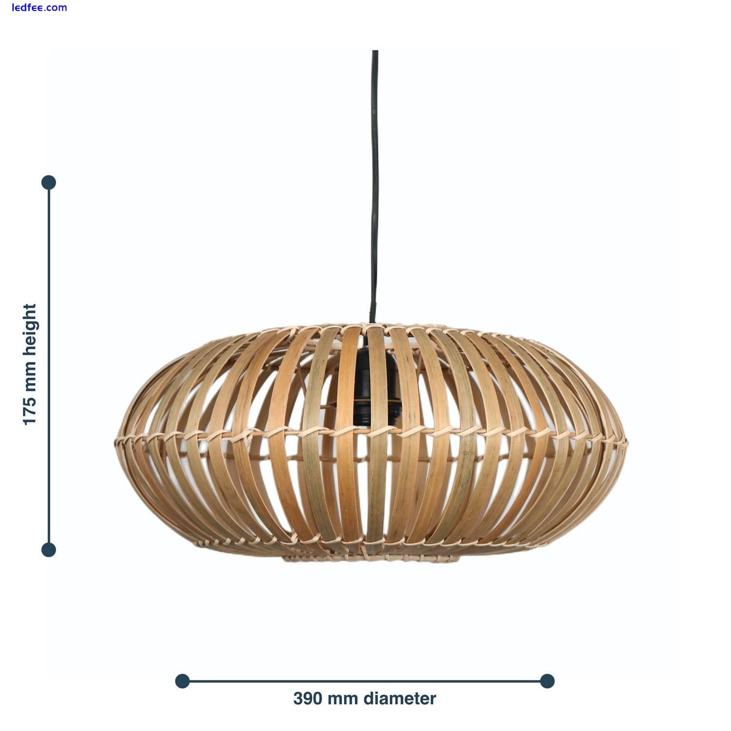 Natural Bamboo Wicker Ceiling Light Shade Pendant Lampshade Easy Fit Scandi Boho 3 
