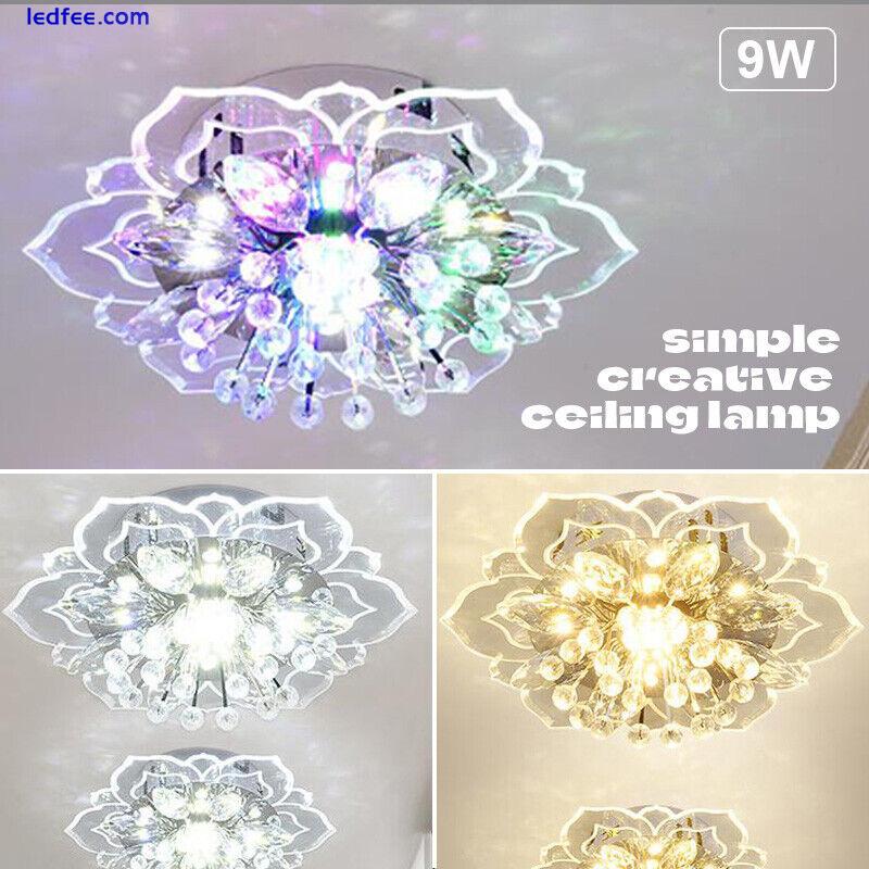 7.87in Modern Crystal LED Ceiling Light Fixture Hallway Pendant Lamp Chandelier 1 