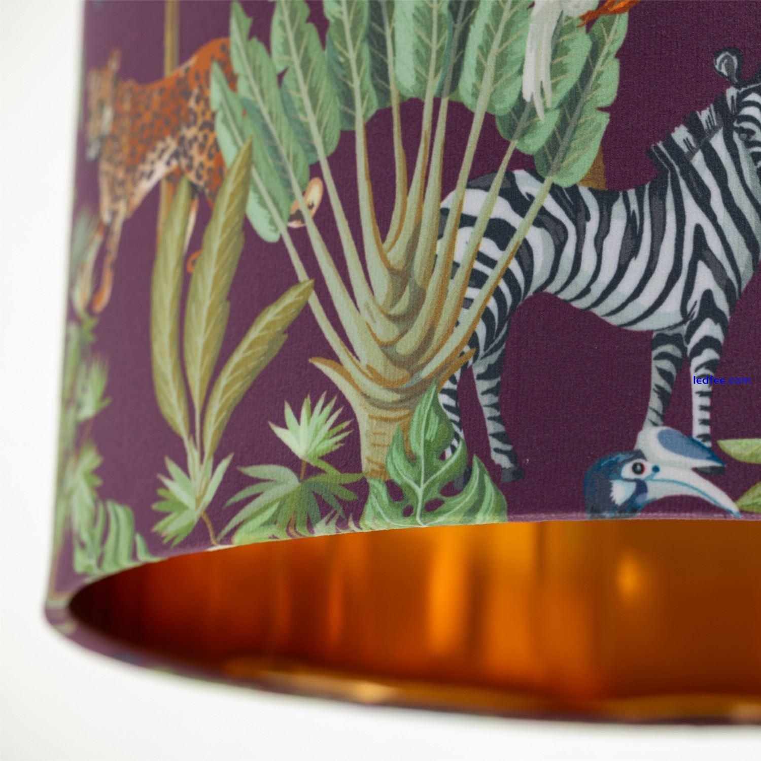 Safari Jungle Velvet 30cm Easy Fit Ceiling Lightshade Table Lamp Pendant Shade 1 