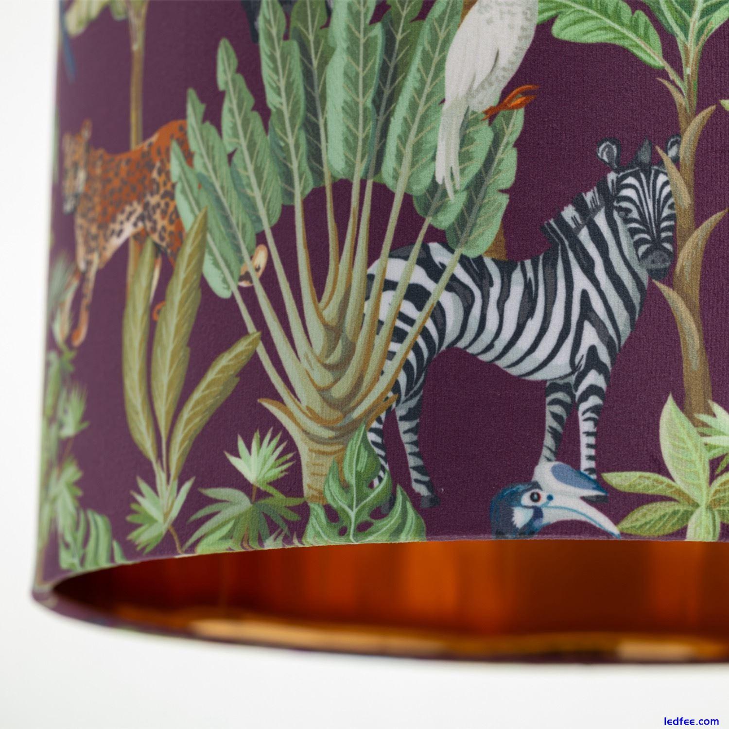 Safari Jungle Velvet 30cm Easy Fit Ceiling Lightshade Table Lamp Pendant Shade 2 