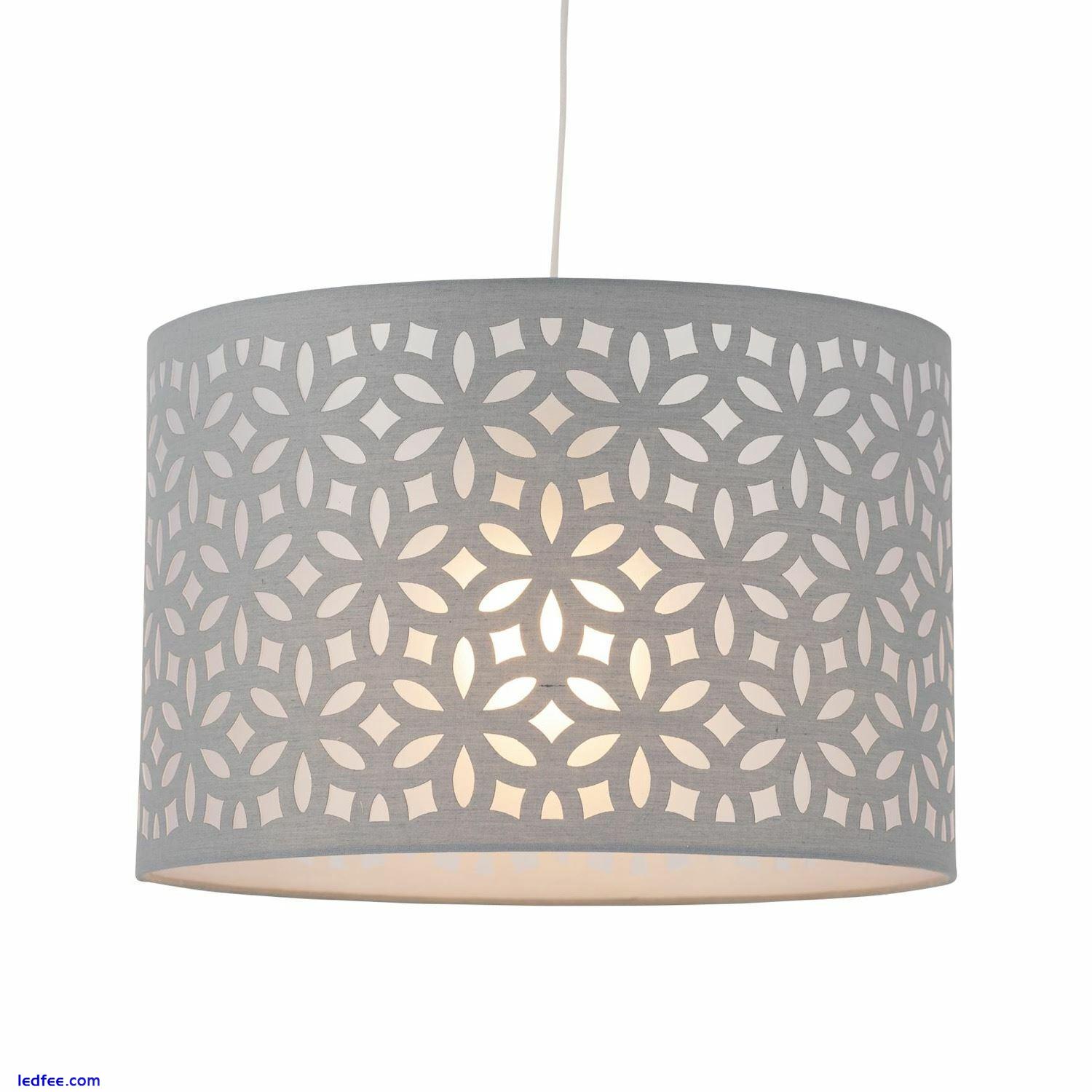 Modern Grey Laser Cut 25cm Easy Fit Ceiling Light Shade Pendant Lightshade 0 