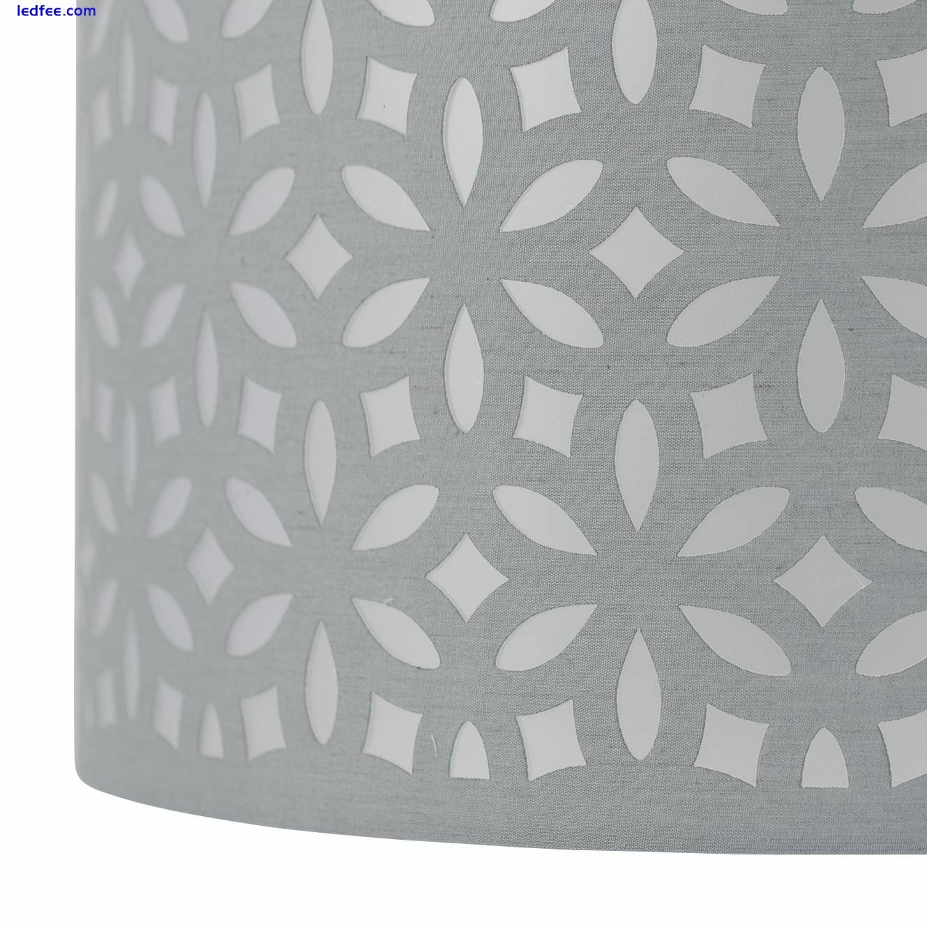 Modern Grey Laser Cut 25cm Easy Fit Ceiling Light Shade Pendant Lightshade 3 