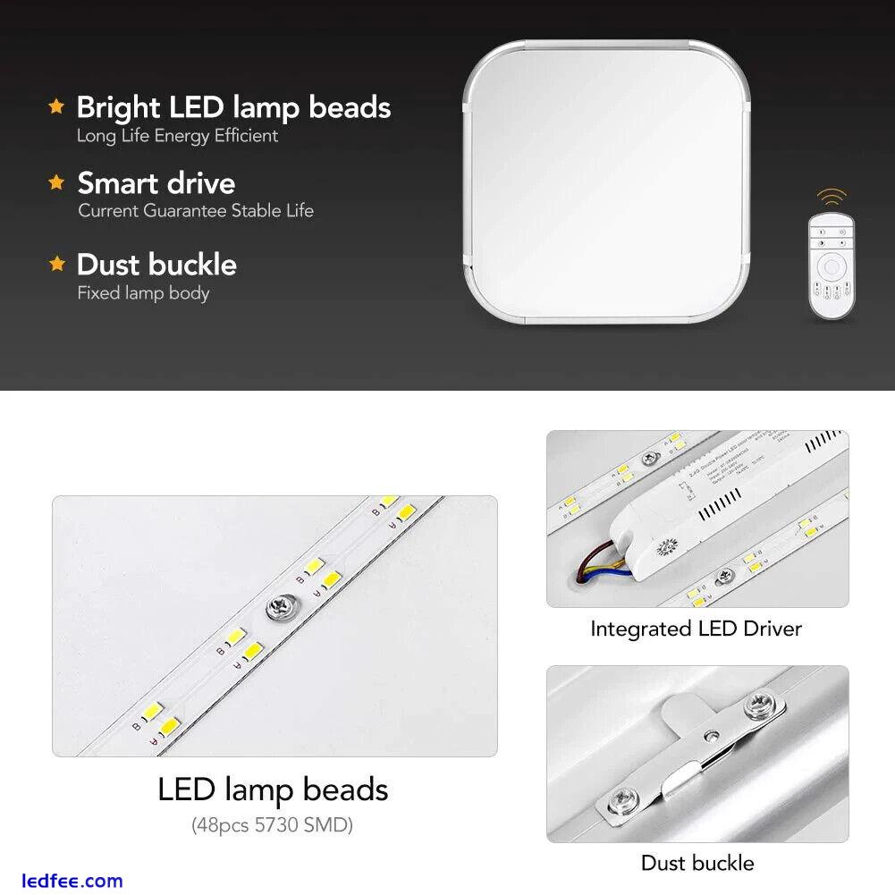 24W SOLIKU Modern LED Ceiling Light Dimmable with Remote 2000LM 3 
