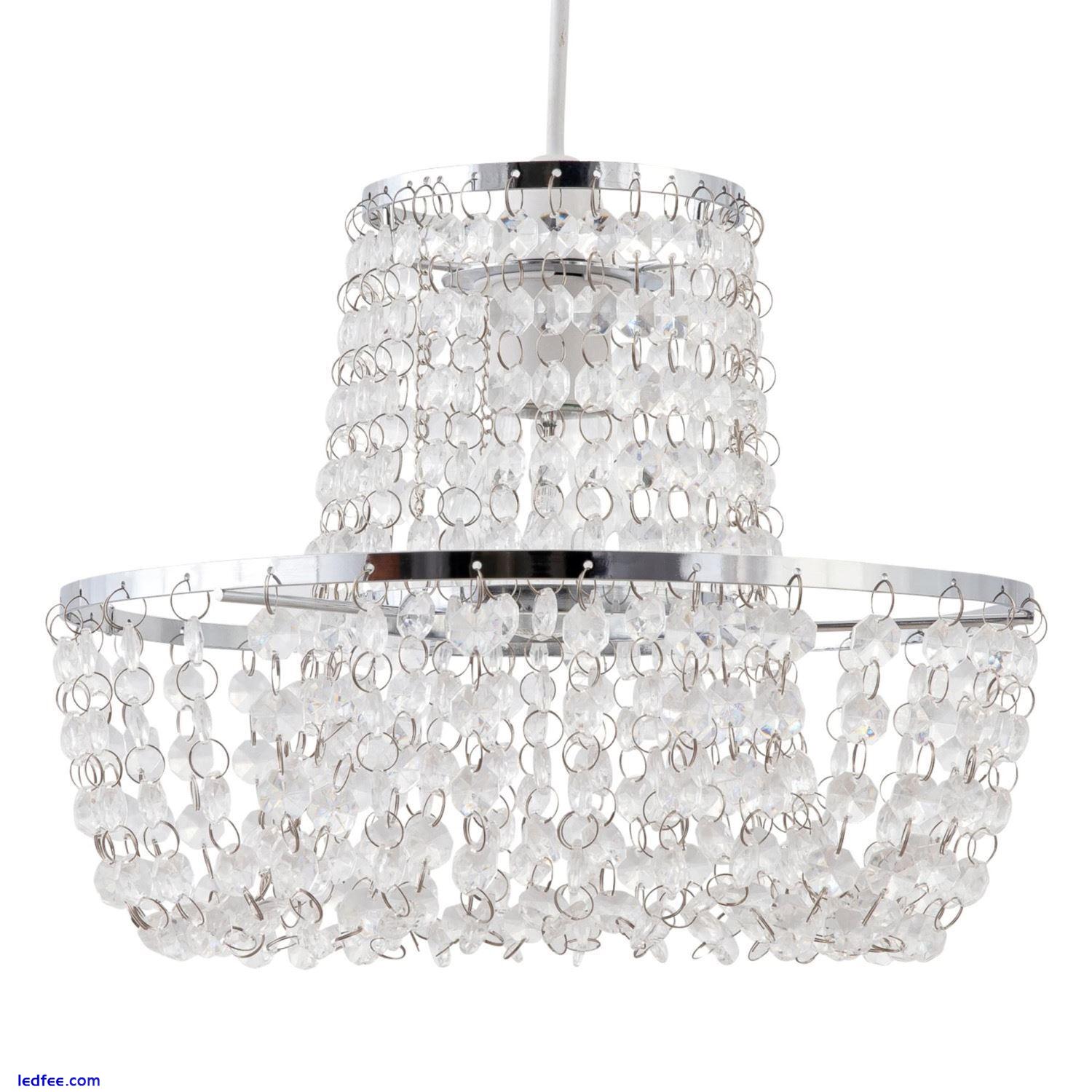 Set of 2 Chandelier Style Easy Fit Ceiling Light Shade Modern Pendant Shades 0 