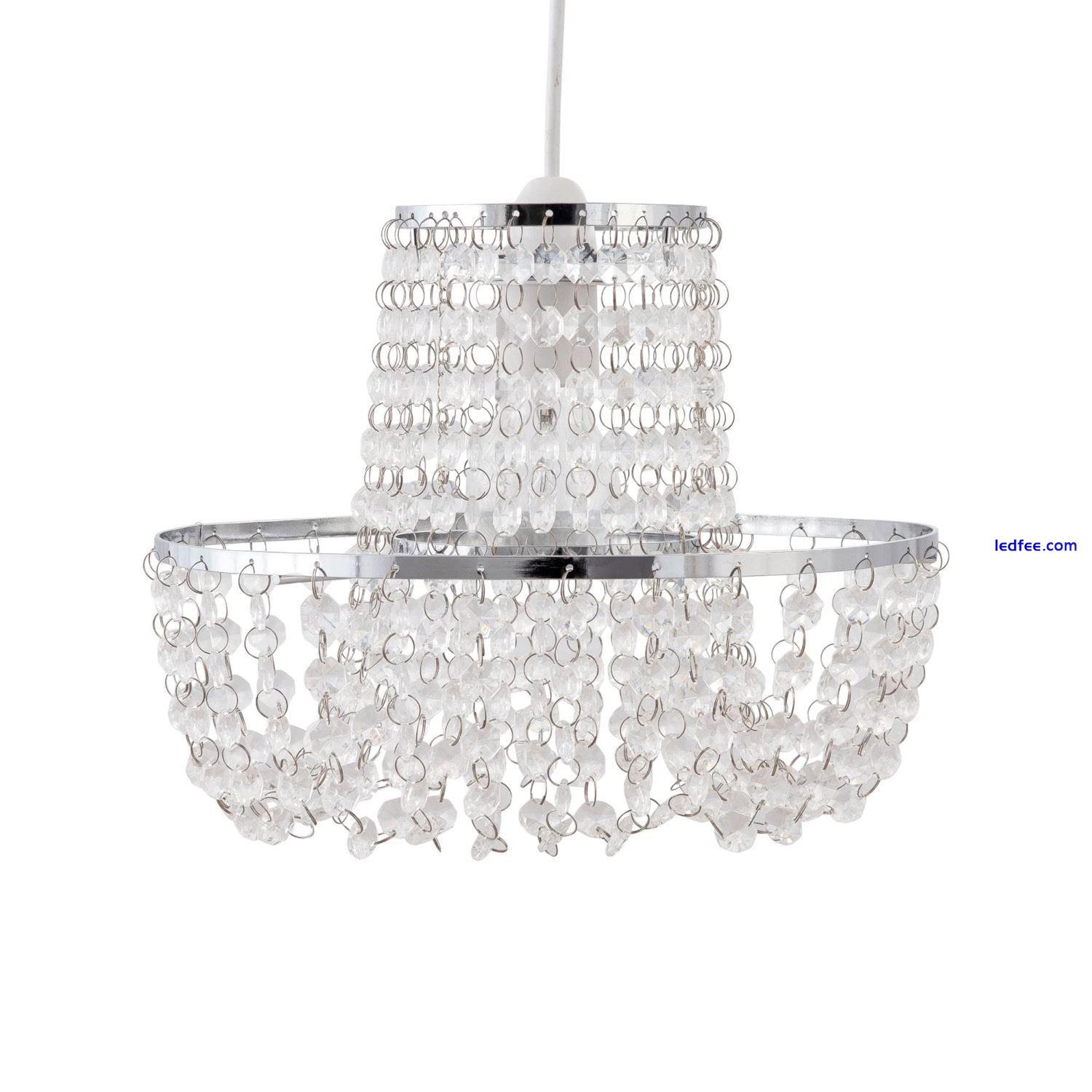 Set of 2 Chandelier Style Easy Fit Ceiling Light Shade Modern Pendant Shades 1 