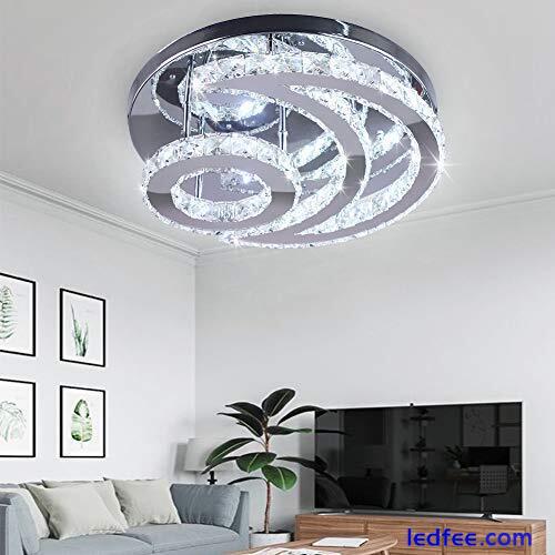 15.7" Modern Crystal Ceiling Lights Living Room LED Light Cool White-moon 2 