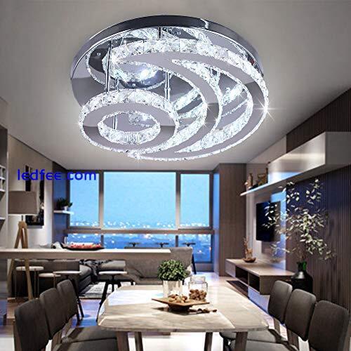 15.7" Modern Crystal Ceiling Lights Living Room LED Light Cool White-moon 3 