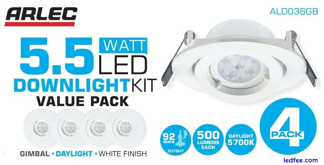 Recessed LED Downlight Kit 4PK - 5.5W Daylight Spotlight Ceiling Gimbal 2 