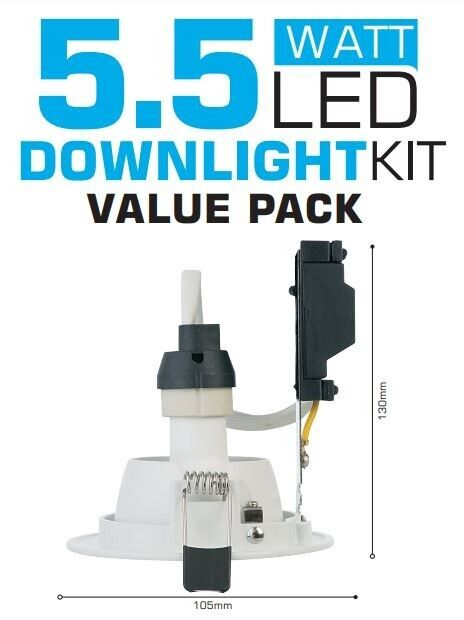 Recessed LED Downlight Kit 4PK - 5.5W Daylight Spotlight Ceiling Gimbal 1 