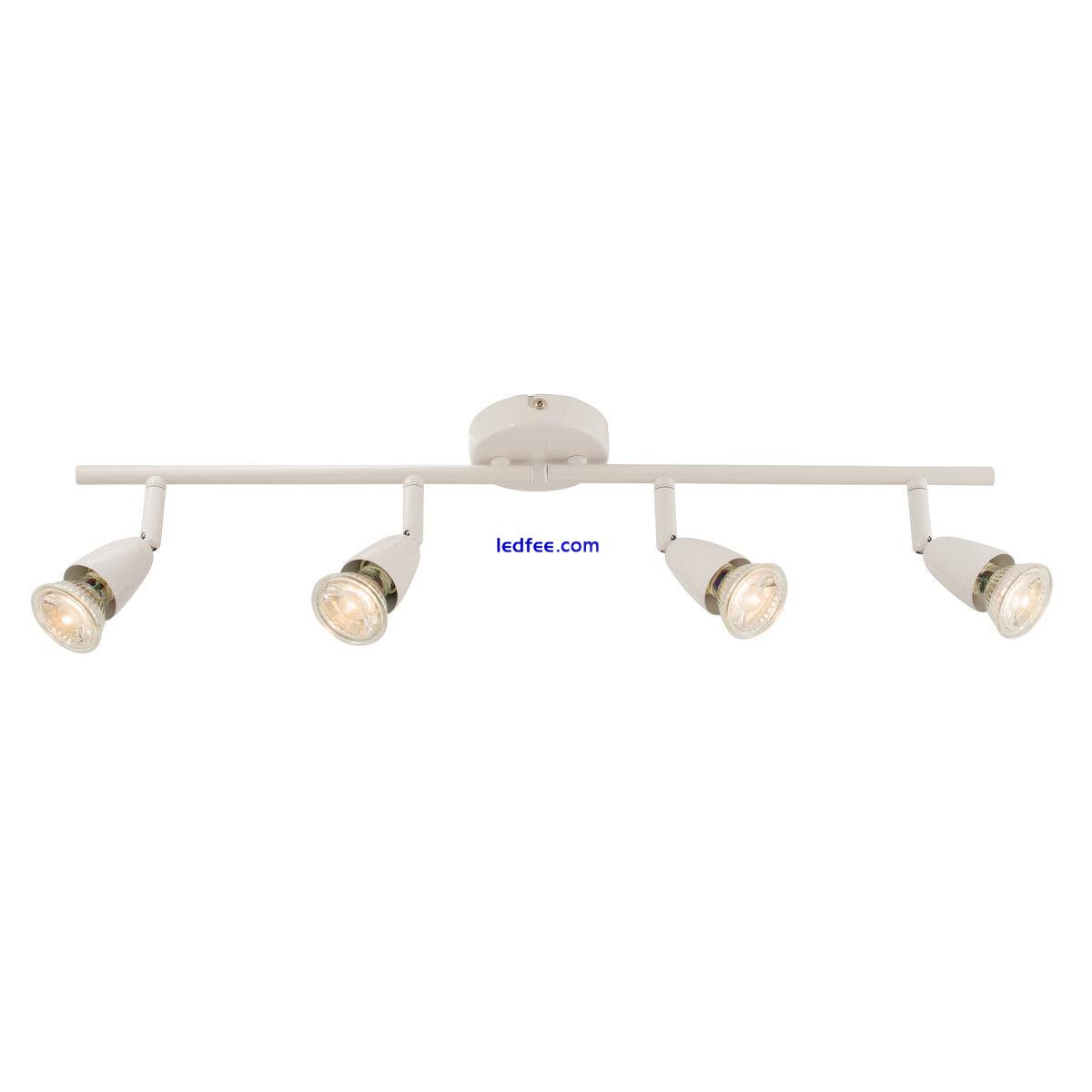 AMALFI GU10 Indoor Ceiling Spotlight Bar - Adjustable 4 Light White/Silver/Brass 2 