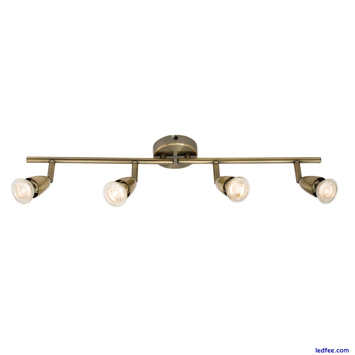 AMALFI GU10 Indoor Ceiling Spotlight Bar - Adjustable 4 Light White/Silver/Brass 0 