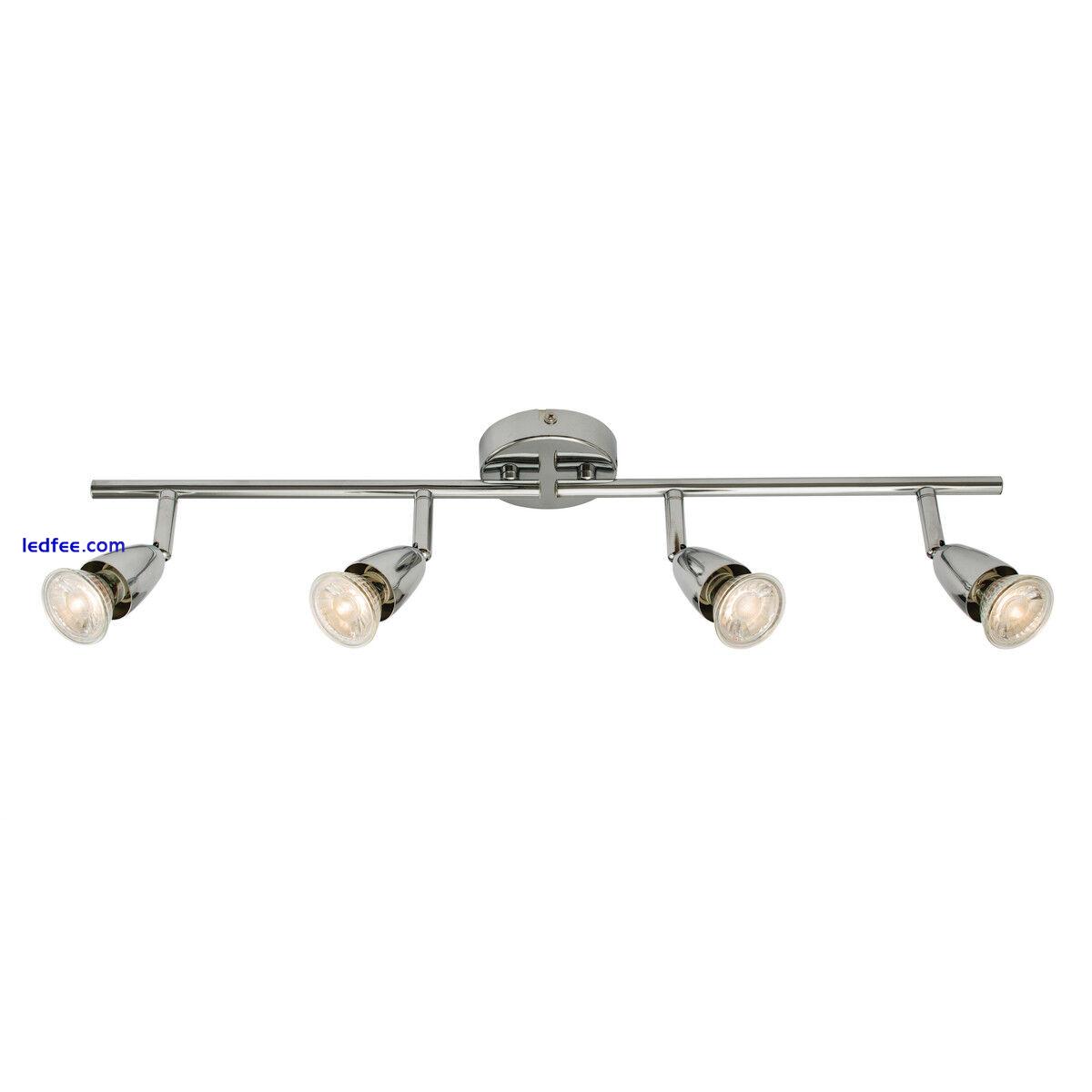 AMALFI GU10 Indoor Ceiling Spotlight Bar - Adjustable 4 Light White/Silver/Brass 1 