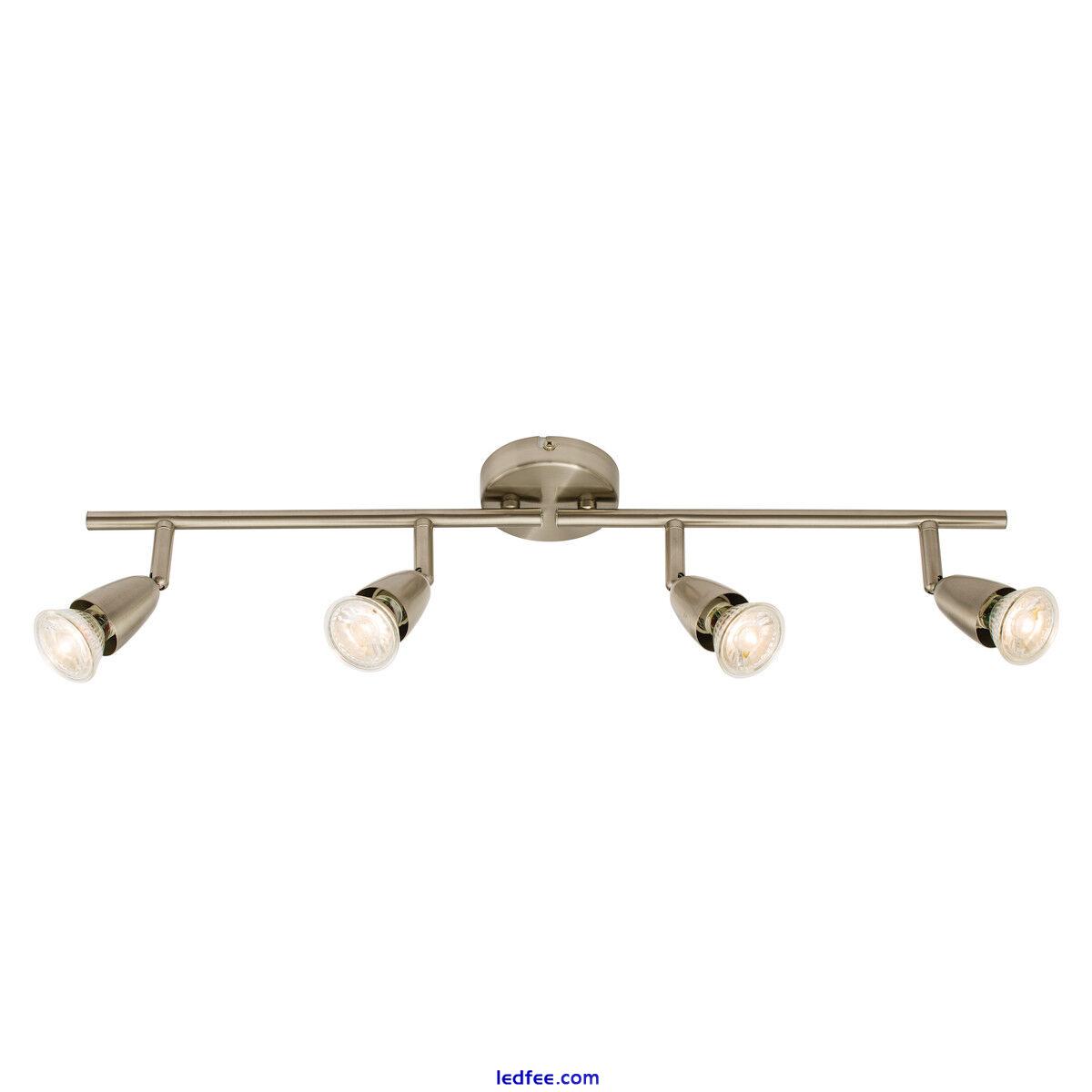 AMALFI GU10 Indoor Ceiling Spotlight Bar - Adjustable 4 Light White/Silver/Brass 3 