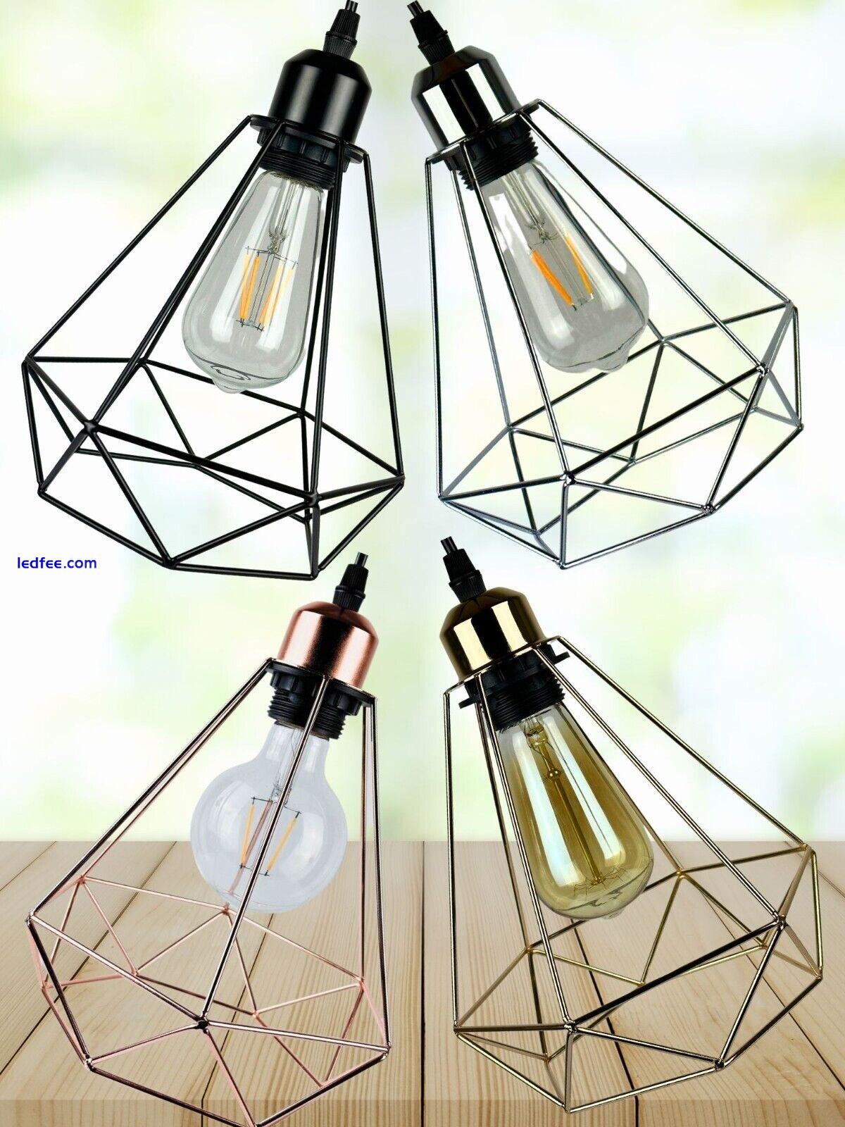 Industrial Metal Ceiling Lampshade Modern Geometric Cage Pendant light 4 