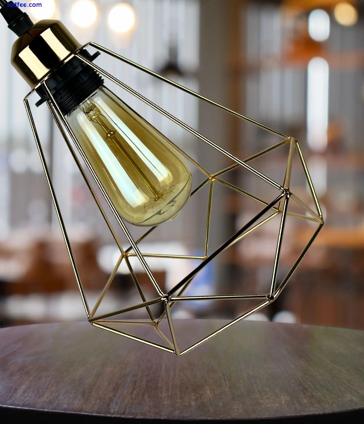 Industrial Metal Ceiling Lampshade Modern Geometric Cage Pendant light 2 