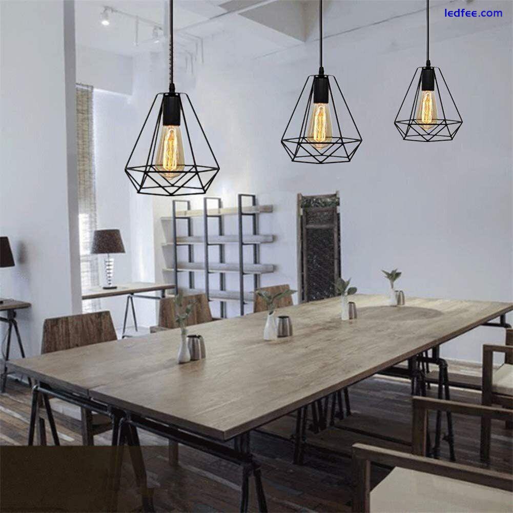Industrial Metal Ceiling Lampshade Modern Geometric Cage Pendant light 5 