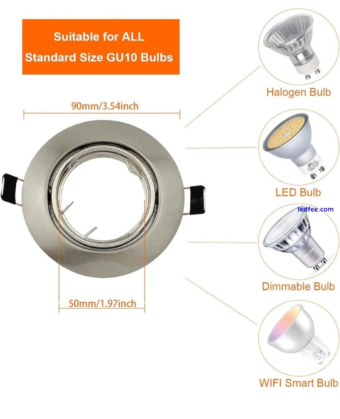 10x LED Recessed Ceiling Downlights GU10 Spotlights Round Fixed Light Fitting 1 