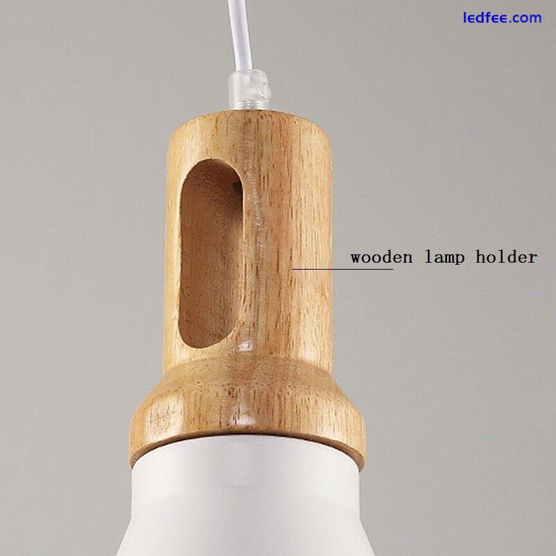 Wood Pendant Light Office LED Lighting Kitchen Modern Ceiling Lights Bar Lamp 2 