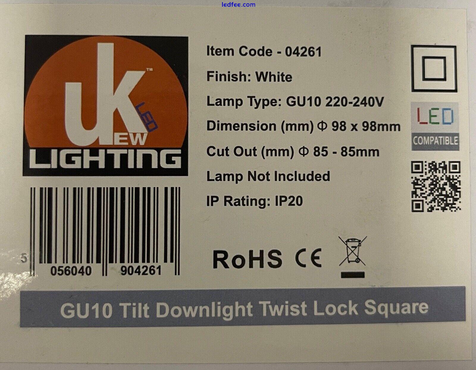 Square  Spotlight Tilt Ceiling  White GU10 Recessed Downlight Light LED 1 