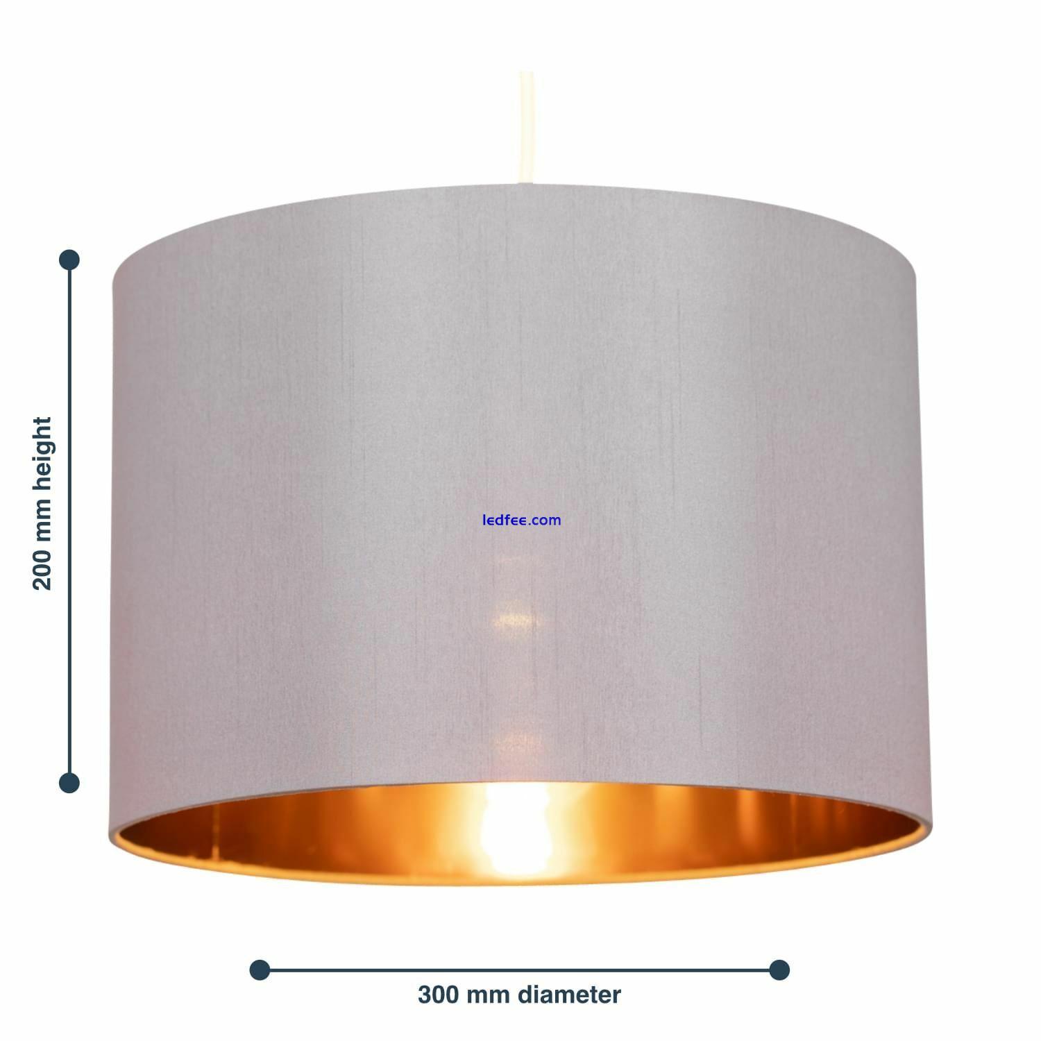 Modern Grey and Copper Easy Fit Ceiling Light Shade 30cm Faux Silk Shade 5 