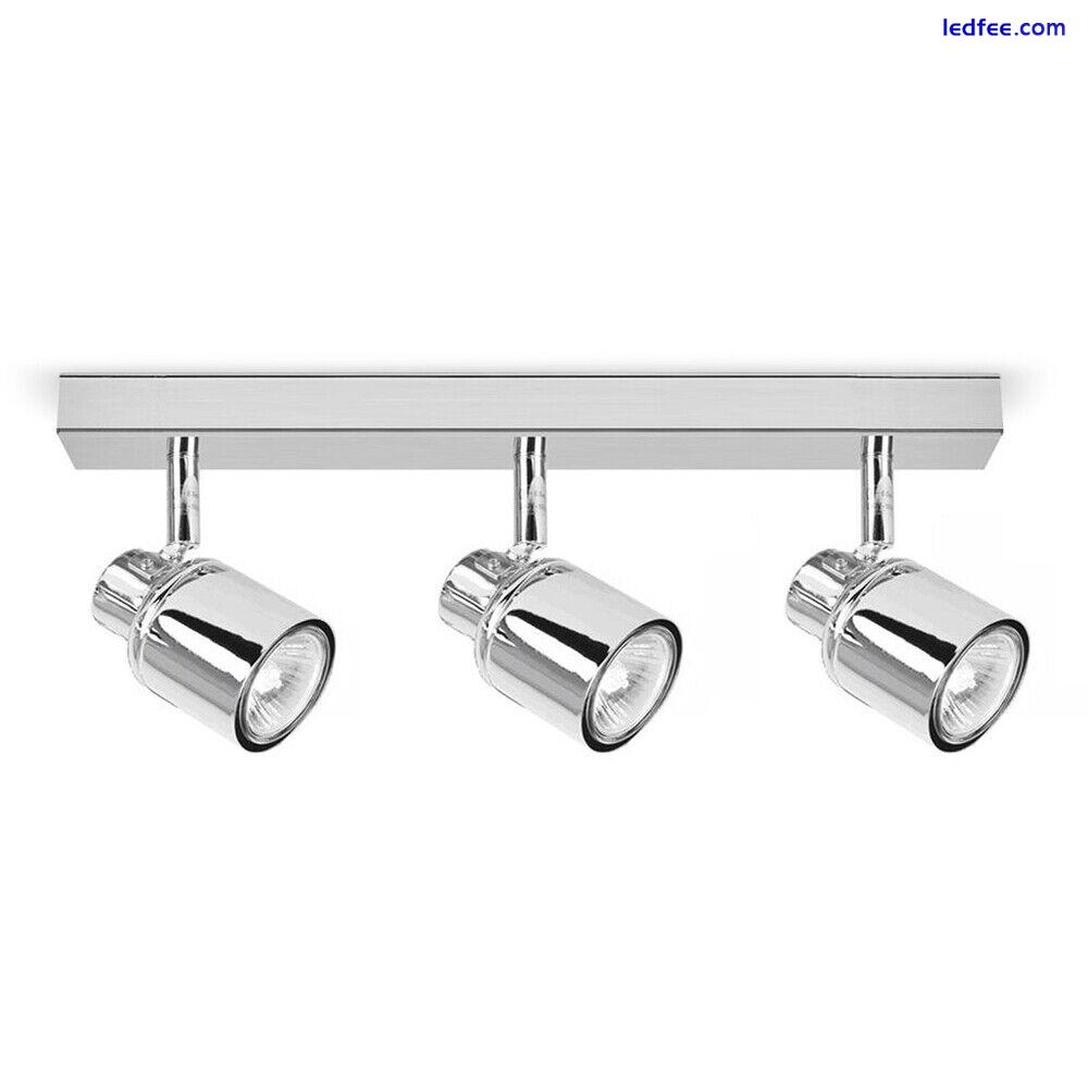 IP44 Chrome 3 Way Ceiling Spotlight Fitting Lounge Bathroom Lamp LED GU10 Bulbs 0 