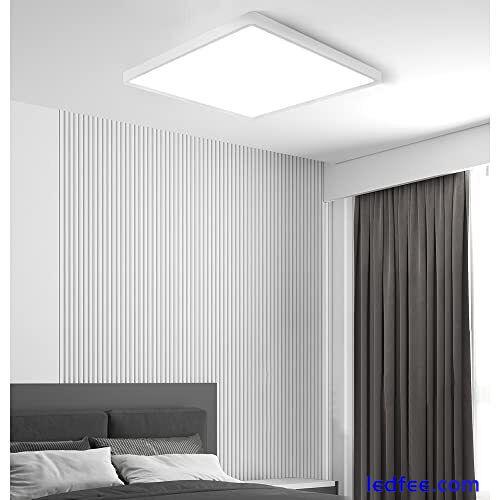 LED Flush Mount Ceiling Light Fixture 5000K Daylight White 12inch 24W 3200LM 5 