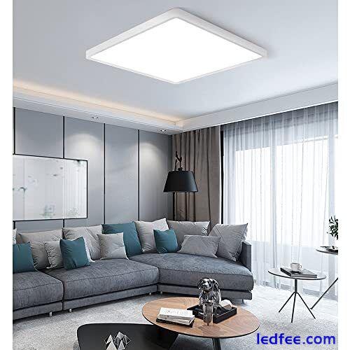 LED Flush Mount Ceiling Light Fixture 5000K Daylight White 12inch 24W 3200LM 0 