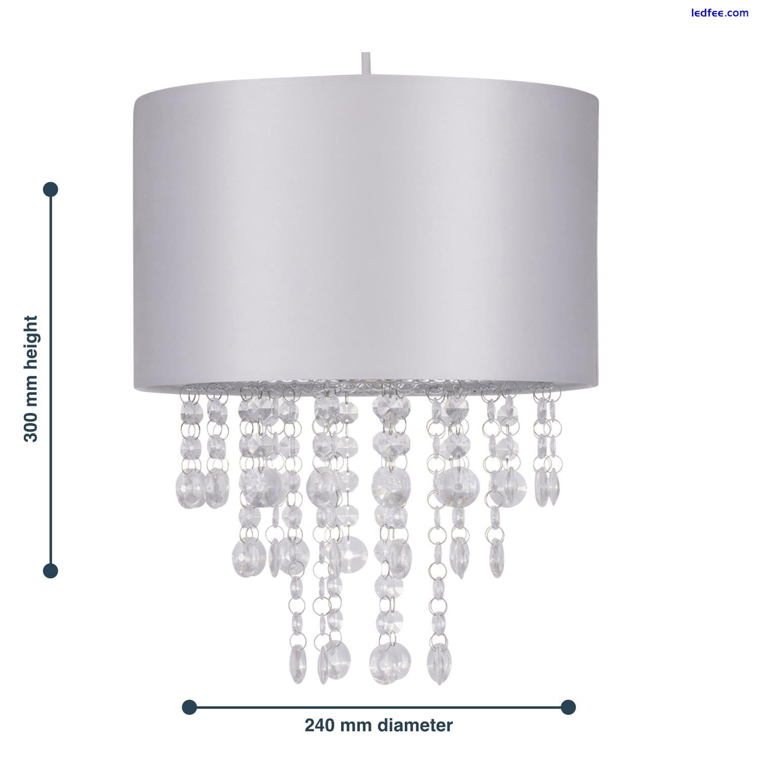 Modern Light Grey Ceiling Light Shade Chandelier with Clear Acrylic Crystal 2 