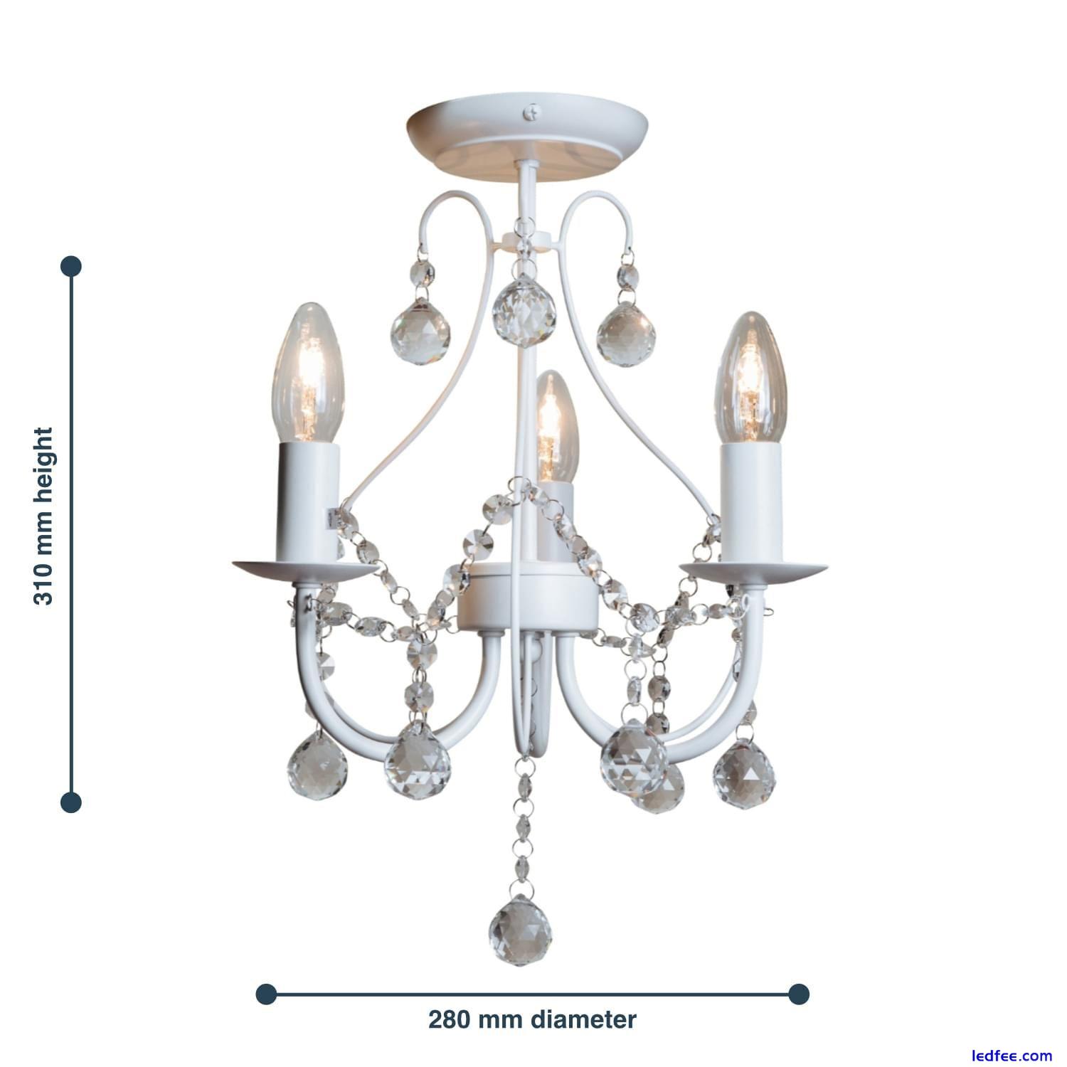 Luxury White & Crystal 3 Light Ceiling Fitting Chandelier Light Lounge Sapparia 3 