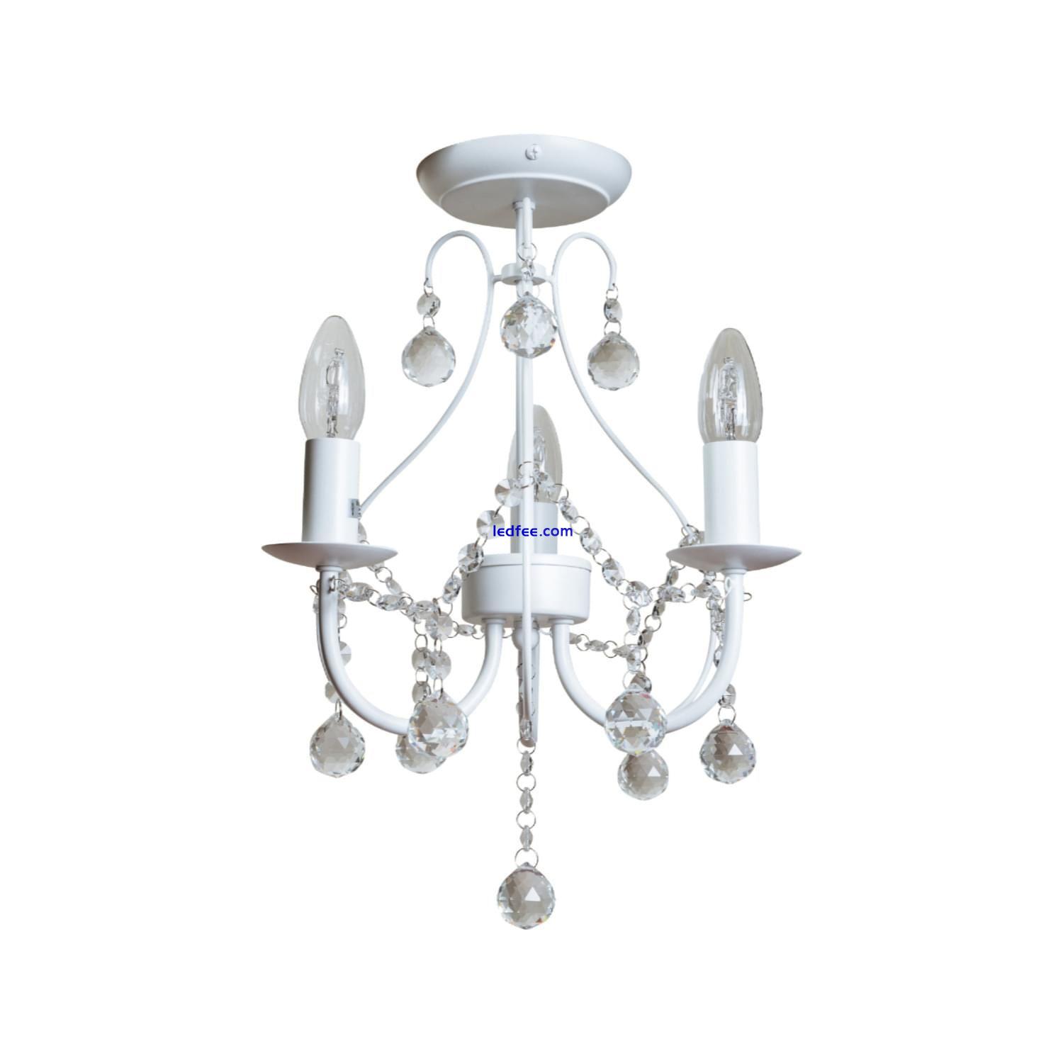 Luxury White & Crystal 3 Light Ceiling Fitting Chandelier Light Lounge Sapparia 0 