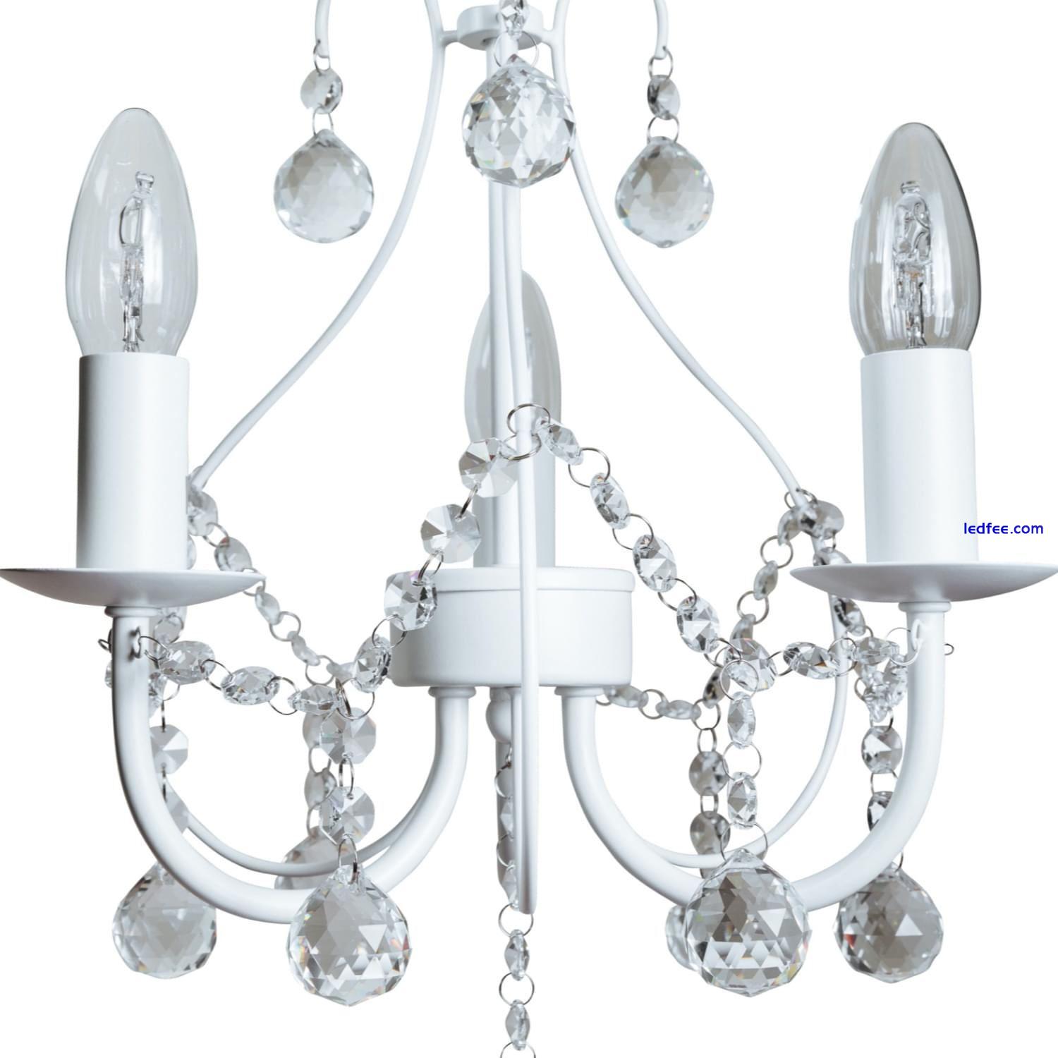 Luxury White & Crystal 3 Light Ceiling Fitting Chandelier Light Lounge Sapparia 1 