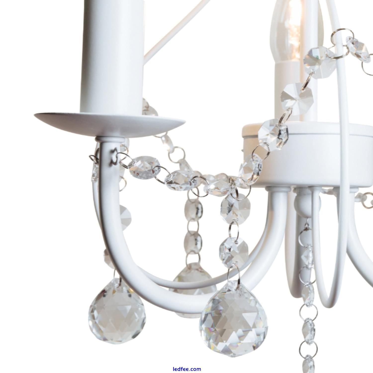 Luxury White & Crystal 3 Light Ceiling Fitting Chandelier Light Lounge Sapparia 2 