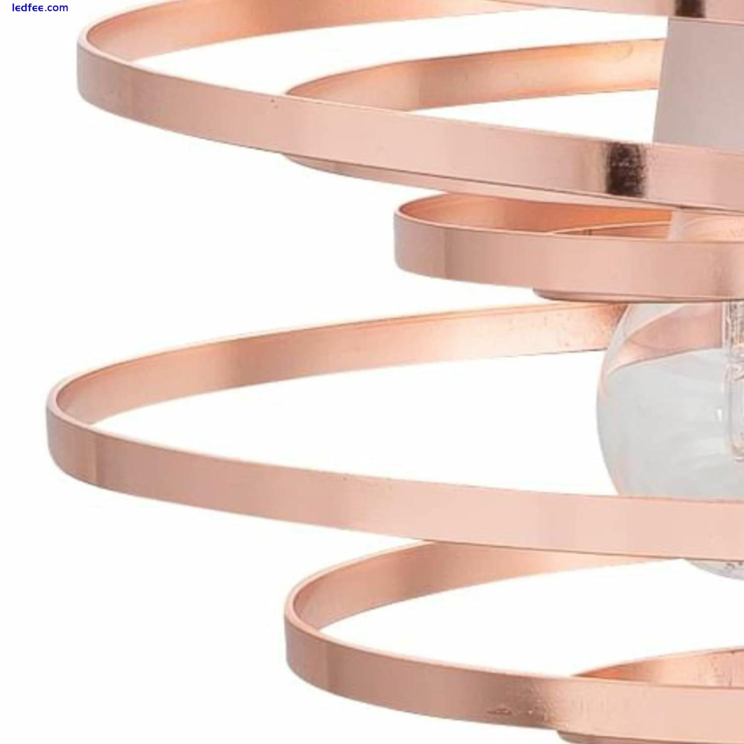 Set of 2 Modern Copper Metal Swirl Easy Fit Ceiling Light Shade Pendants 3 