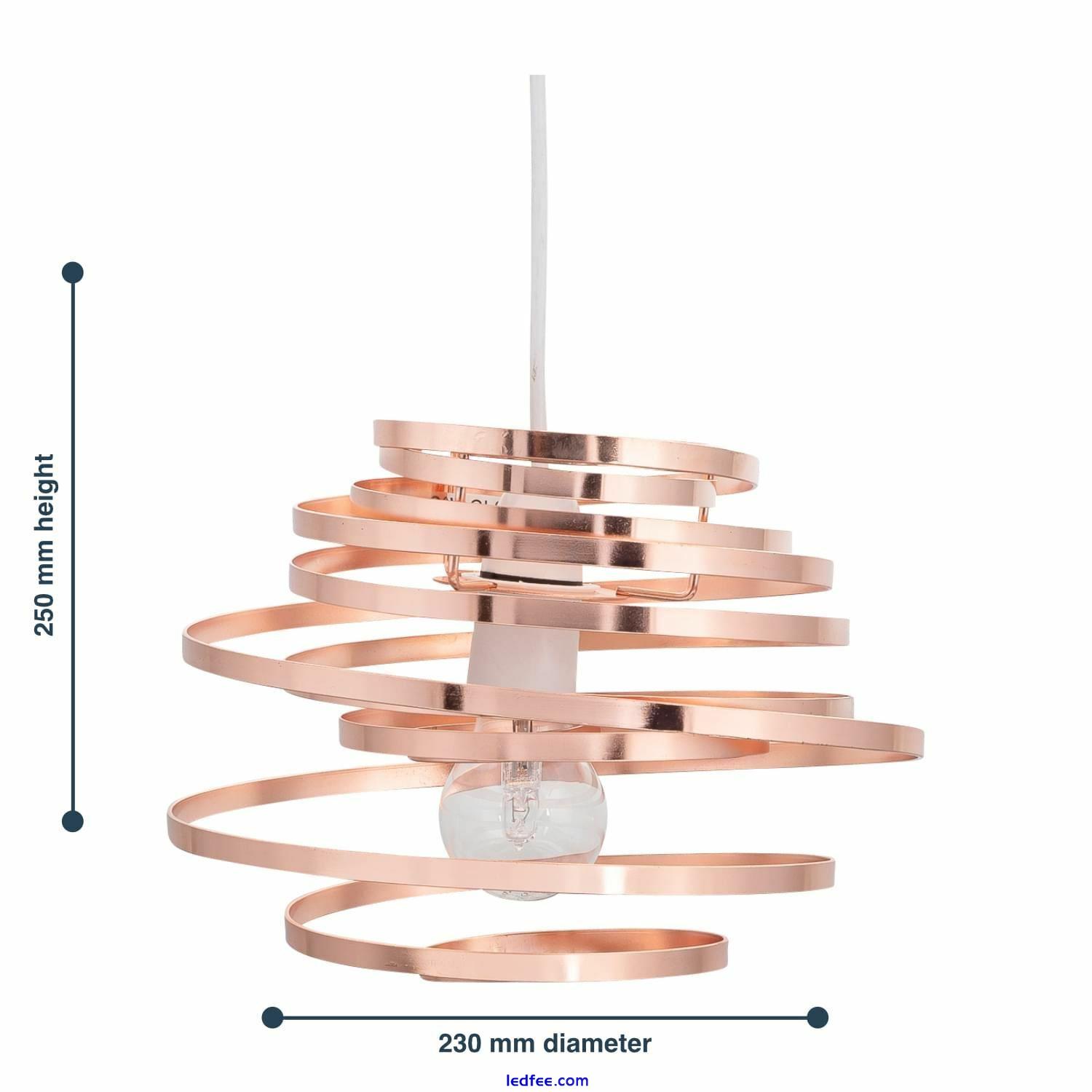 Set of 2 Modern Copper Metal Swirl Easy Fit Ceiling Light Shade Pendants 2 